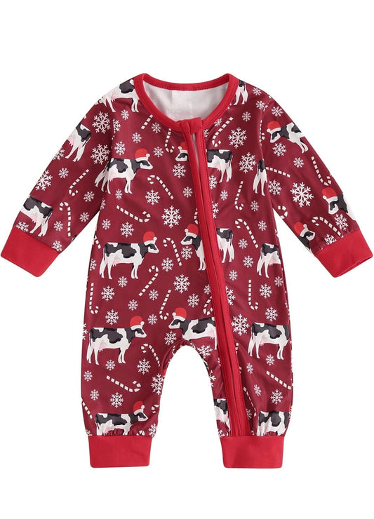 Christmas Cow Bamboo Zippy